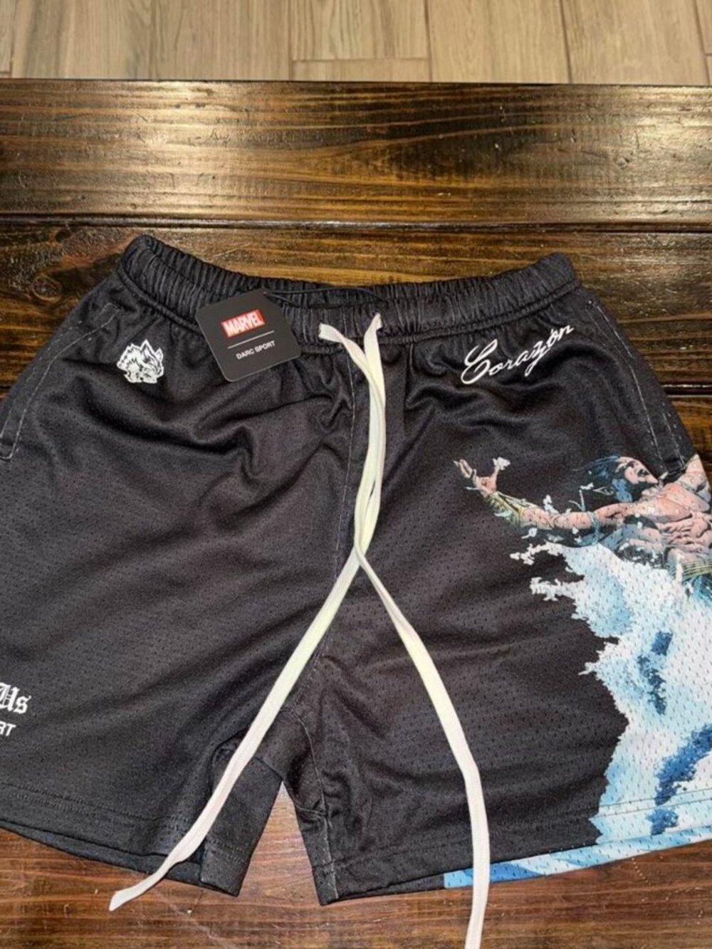 Darc Sport x Marvel Namor Black Mesh Athletic Shorts